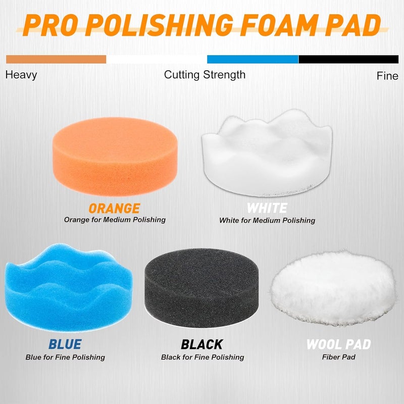 Pukamam 174 PCS 3 Inch Wet Dry Sanding Discs Grit 60 80 120 150 180 240 320 400 600 800 1000 1500 2000 3000 5000 10000 Hook and Loop for Drill Sanding Attachment - Image 5
